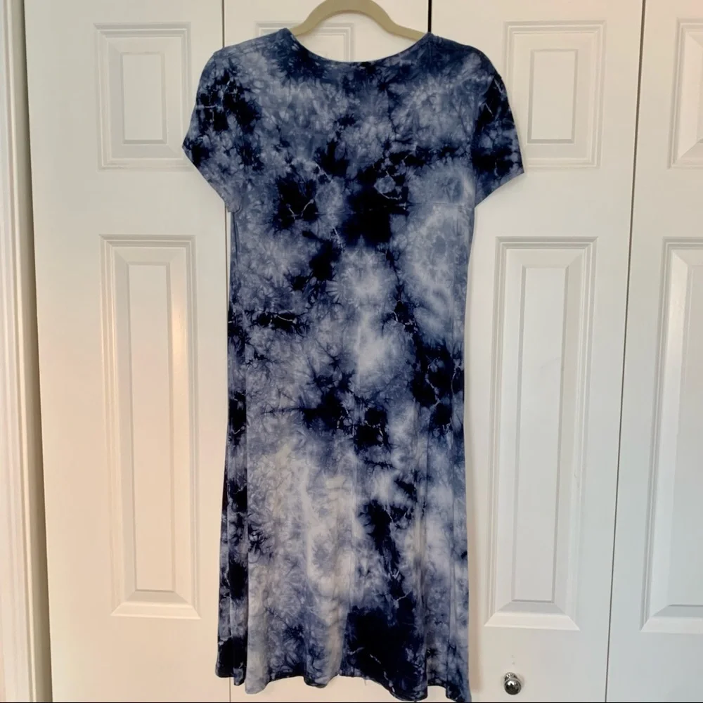 Karen Kane Blue Tie Dyed Dress - Picture 4 of 5